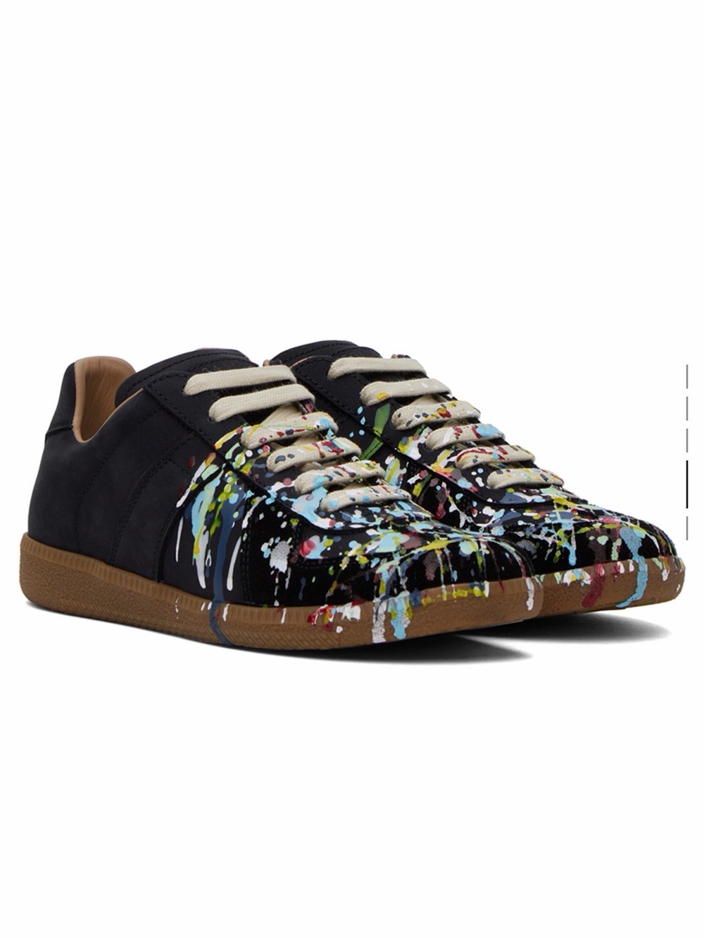 Maison Margiela Black Paint Replica Sneakers